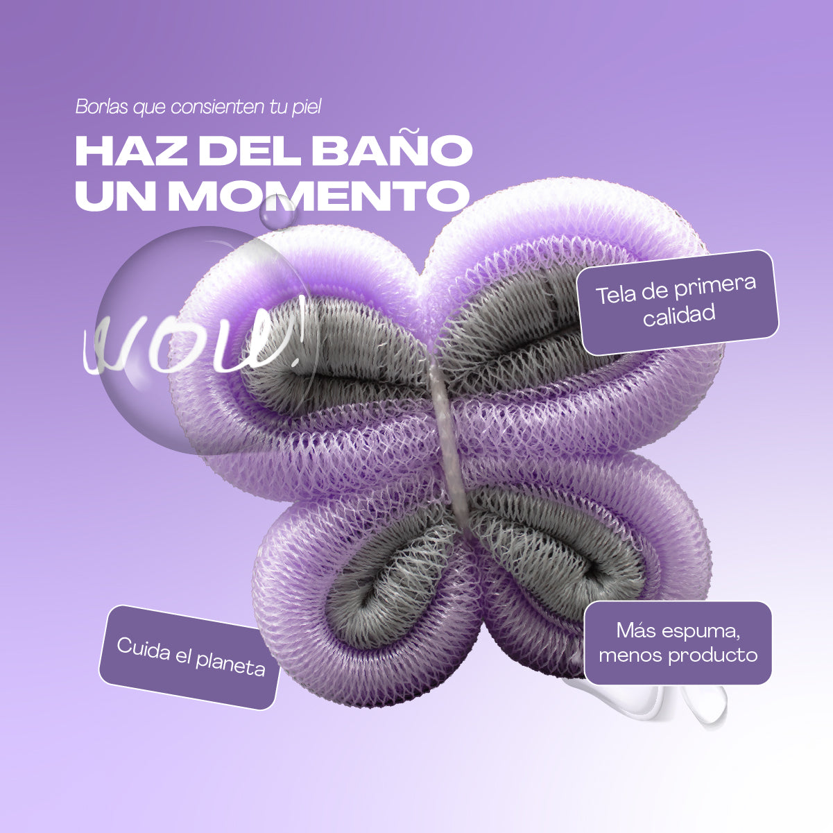 Borla de Baño Mariposa (4 pz)